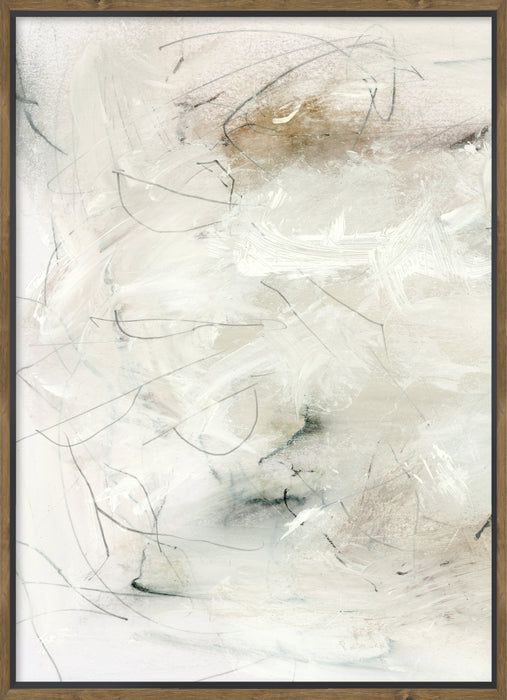 Neutral Mood Framed Canvas with Embellishment - 31\" x 41\"