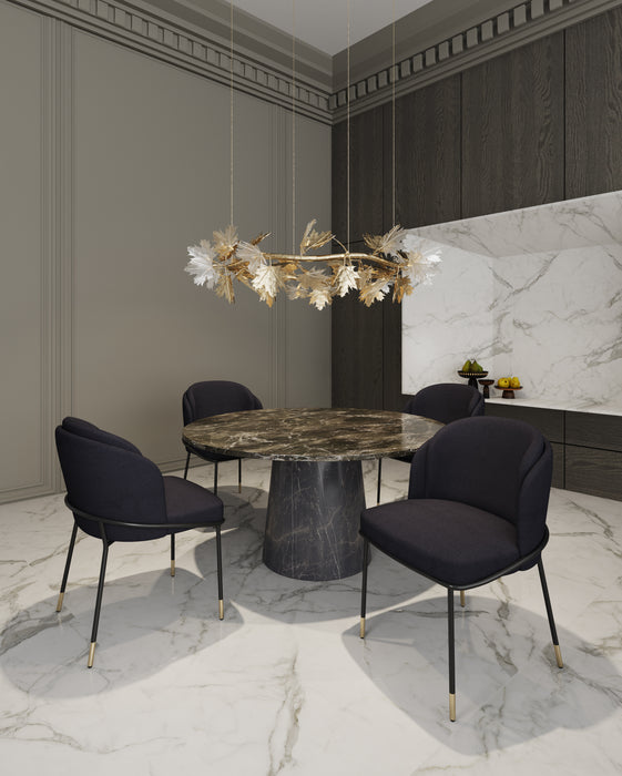 Manhattan Comfort Flor Fabric Dining Chair - Black