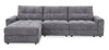 Scott Living Elevate Modular 3-Piece Left-Facing Chenille Fabric Power Sliding Sectional - Grey