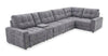 Scott Living Elevate Modular 6-Piece L-Shaped Chenille Fabric Power Reclining Sectional with Storage Console - Grey
