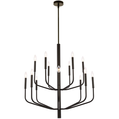 Dainolite Eleanor 14 Light Chandelier Matte Black Lamp|Lustre Eleanor de Dainolite avec fini noir mat et 14 ampoules