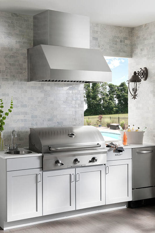 Broan® Elite 48" Outdoor ChimneyStyle Hood EPD6148SS The Brick