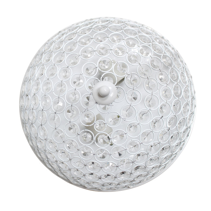 Elegant Designs Elipse Crystal Flush Mount Ceiling Light - White