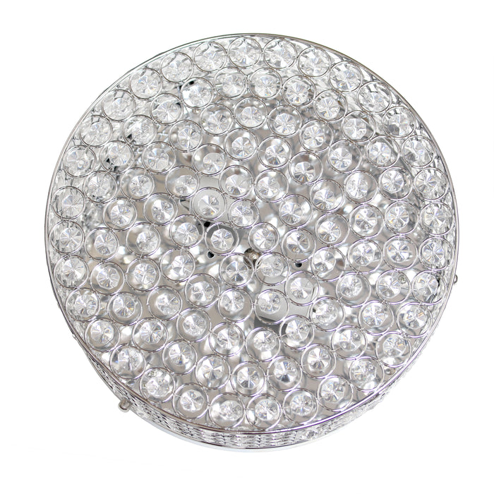 Elegant Designs Elipse Crystal 2-Light Ceiling Flush Mount - Chrome