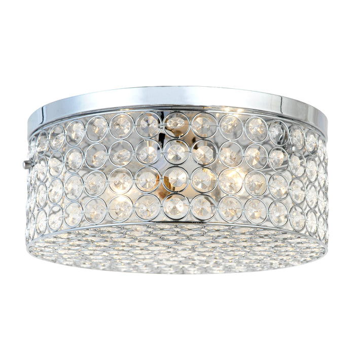 Elegant Designs Elipse Crystal 2-Light Ceiling Flush Mount - Chrome