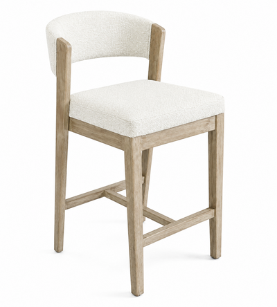 Gia Counter-Height Stool with Polyester Leather Fabric, 24"H – Grey | Tabouret Gia de hauteur comptoir de 24 po (H) en tissus de polyester et de cuir - gris