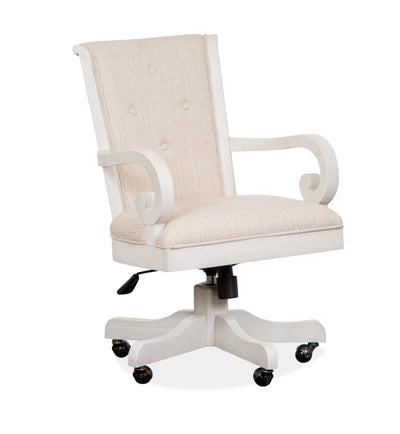 Milson 22.5" Upholstered Chair with Casters - Alabaster | Chaise rembourrée Milson de 22,5 po avec roulettes - albâtre