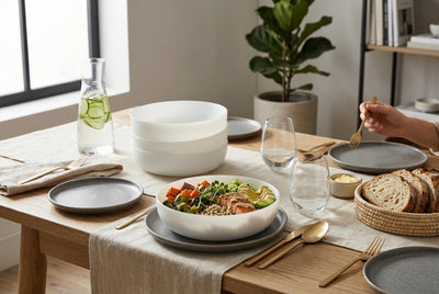 Oslo Opal Glass Pasta Bowls, Set of 4 | Ensemble de 4 Bols a Pates Oslo en Verre Opale