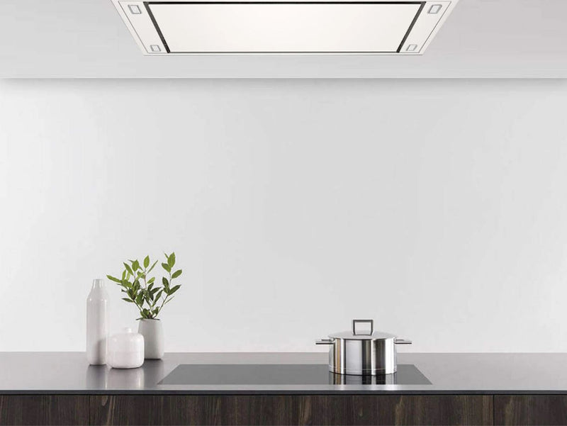 Victory Matte White Flush Ceiling Mount Range Hood with LED Backlight - Horizon-WH-Glow