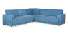 Voyage Modular 5-Piece Fabric Sectional with Removable Back Cushions – Blue