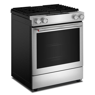 KitchenAid 30” 6.4 Cu. Ft. Slide-In Dual Fuel Range – PrintShield™ Stainless Steel - KSDV730TPS | Cuisinière hybride encastrée KitchenAid de 6,4 pi3 et de 30 po - acier inoxydable PrintShieldMC - KSDV730TPS