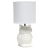 Simple Designs 12.8\" Contemporary Ceramic Owl Table Lamp with Matching Fabric Shade - Off White