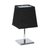 Simple Designs Mini Chrome Table Lamp with Squared Empire Fabric Shade - Black