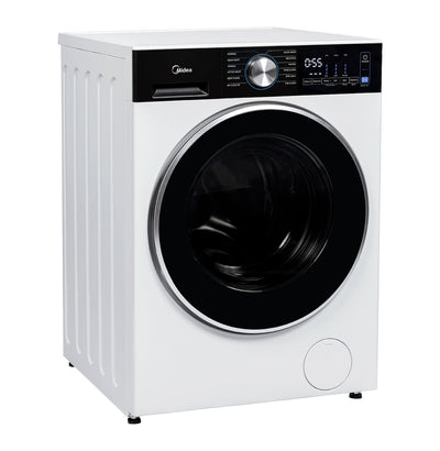 Midea 3.1 Cu. Ft. Front Load Compact Washer with PowerMix™ and Steam Care - MLHW31S2BBW | Laveuse compacte Midea à chargement frontal de 3,1 pi3 avec PowerMixMC et Steam Care - MLHW31S2BBW