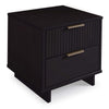 Manhattan Comfort Granville Modern Nightstand with 2 Full Extension Drawers - Black