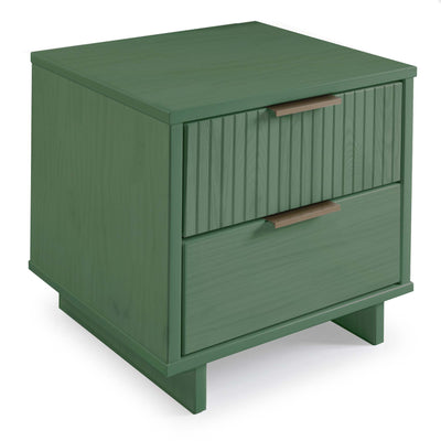 Manhattan Comfort Granville Modern Nightstand with 2 Full Extension Drawers - Sage Green|Table de nuit moderne Granville de Manhattan Comfort avec 2 tiroirs à extension complète - vert sauge