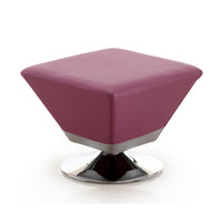 Manhattan Comfort Diamond Polished Chrome Swivel Ottoman - Purple