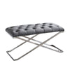 Imperial Tufted Double Bench with Silver Base Grey Benches