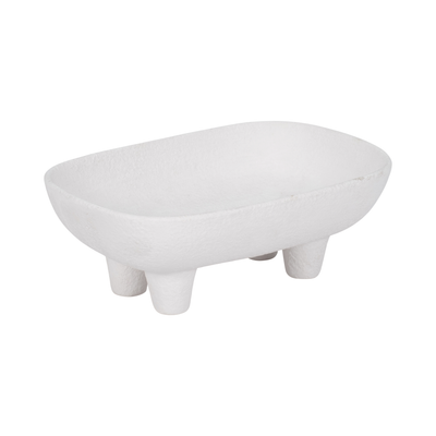 10” Ceramic Rounded Rectangle Bowl– White | Bol rectangulaire arrondi de 10 po en céramique - blanc
