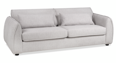 Made in Canada Annex 90” Fabric Sofa with Accent Pillows - Grey | Sofa Annex de 90 po fabriqué au Canada en tissu avec coussins décoratifs - gris