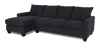 Made in Canada Customizable Sofa Lab Arc Fabric Left-Facing Sofabed Sectional - Teddy Raven