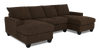 Made in Canada Customizable Sofa Lab Arc Fabric Double Chaise Sectional - Teddy Walnut