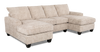 Made in Canada Customizable Sofa Lab Arc Fabric Double Chaise Sectional - Plush Parchment