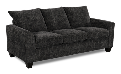 Made in Canada Customizable Sofa Lab Arc 38" Fabric Sofa Bed - Plush Charcoal | Sofa-lits personnalisable Arc de Sofa Lab de 38 po fabriqué au Canada en tissu - Plush Charcoal
