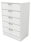 Arlo Bedroom Chest of Drawers, 5-Drawer, 23.6\"W x 36.2\"H, Made in Canada - White