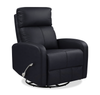 Asher 31.5\" Genuine Leather Swivel Glider Reclining Chair – Black