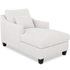 Made in Canada Sofa Lab Customizable 36\" Fabric Accent Chaise with Wood Legs – Teddy Snow
