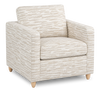 Made in Canada Sofa Lab Customizable Club 36\" Fabric Accent Chair with Wood Legs – Bisque Accent Fabric