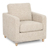 Made in Canada Sofa Lab Customizable Club 36\" Fabric Accent Chair with Wood Legs – Plush Parchment