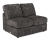 Made in Canada Customizable Sofa Lab Curve 47\" Armless Fabric Loveseat - Plush Charcoal