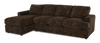 Made in Canada Customizable Sofa Lab Curve Fabric Left-Facing Sofabed Sectional - Plush Chocolate