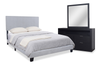 Delta 5pc Bedroom Set with Bed, Dresser & Mirror, Black - Queen Size