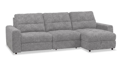 Scott Living Elevate Modular 3-Piece Right-Facing Chenille Fabric Power Reclining and Sliding Sectional - Grey | Sofa sectionnel modulaire à coulissement et inclinaison électriques de droite Elevate de Scott Living 3 pièces en tissu de chenille - gris