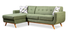 Kort & Co. Freeman 2-Piece Left-Facing Sectional with Wood Legs – Avocado Green