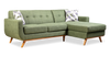 Kort & Co. Freeman 2-Piece Right-Facing Sectional with Wood Legs – Avocado Green