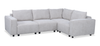 Infinity Modular 4-Piece Chenille Fabric Sofa Sectional – Light Grey