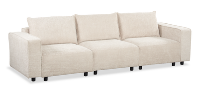 Infinity Modular 3-Piece Chenille Fabric Sofa Sectional – Taupe | Sofa sectionnel modulaire Infinity 3 pièces en tissu de chenille - taupe