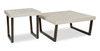 Lisette 40” Contemporary 2-Pack Coffee + End Table with Cement Look Top - Grey