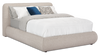 Luka Upholstered Platform Bed in Grey Polyester Fabric, Modern - Queen Size