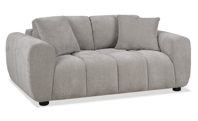 Made in Canada Pebble 70" Fabric Loveseat with Matching Accent Pillows - Grey | Causeuse Pebble de 70 po fabriquée au Canada en tissu avec coussins décoratifs assortis - grise