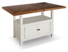 Piper Counter-Height Dining Table with 60-72\"W Extension & Built-in Storage - Two-Tone White & Brown