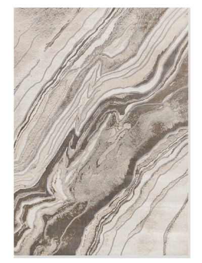 Plasma White Marble Area Rug – 5’3” x 7’7” | Carpette Plasma à motif marbré blanc - 5 pi 3 po x 7 pi 7 po