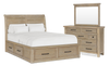 Sonoma 5pc Bedroom Set with Storage Bed, Dresser & Mirror, Light Brown - Queen Size