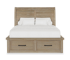 Sonoma Platform Storage Bed with Headboard & Frame, Light Brown - Queen Size