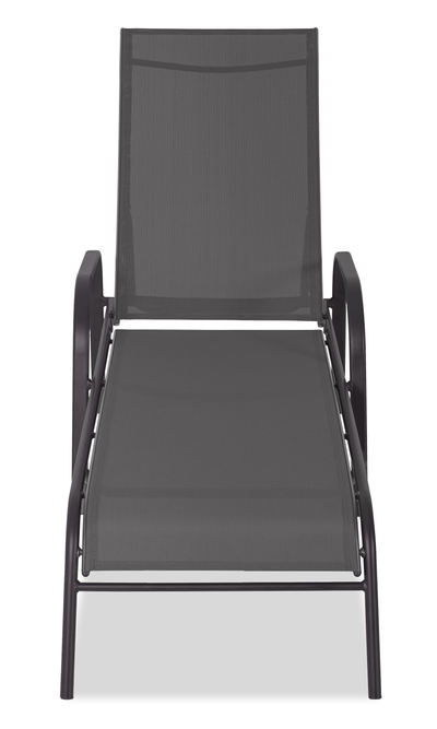 Tuscany Outdoor Patio Lounger with Adjustable Backrest - Metal, UV & Weather Resistant - Charcoal | Chaise longue Tuscany pour la terrasse à l’extérieur avec dossier réglable - métal, résistante aux rayons UV et aux intempéries - Anthracite