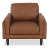 Chateau d’Ax Venice 39\" Traditional Genuine Leather Accent Chair – Light Brown